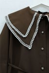 Yakası Dantelli Beli Ve Kolu Bağcıklı Poplin Tunik  -Kahverengi-Tunik-349-8078-R15