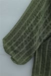 Yakası Fırfırlı Balon Kol Biritli Gofre Gömlek -Haki-Tunik-307-0122-R05
