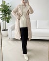 Yakası Kürklü Beli Kemerli Düğmeli Astarlı Kapitone Mont -Taş-Mont-414-4905-R43