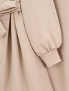 Yakası Metal Püsküllü Kemerli Ceket Pantolon Takım -Bej-Takım-349-5023-R56