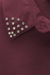 Yakası Taşlı Belden Bağlamalı Pantolonlu Takım -Bordo-Takım-414-5524-R04