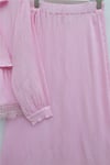 Yakası Ve Beli Bağlamalı Eteği Dantelli Pliseli Krep Takım  -Pembe-Takım-398-22032-R20
