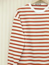 Yan Çizgili Bisiklet Yaka Sweat  -A. Kiremit-Sweatshirt-349-1079-R58