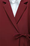 Yandan Bağcıklı Arkası Yırtmaçlı Astarlı Double Krep Ceket -Bordo-Ceket-418-1915-R04