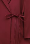 Yandan Bağcıklı Arkası Yırtmaçlı Astarlı Double Krep Ceket -Bordo-Ceket-418-1915-R04