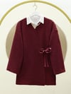 Yandan Bağlamalı Buklet Kimono  -Bordo-Kimono&Kaftan-253-12961-R04