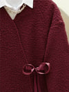Yandan Bağlamalı Buklet Kimono  -Bordo-Kimono&Kaftan-253-12961-R04