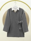 Yandan Bağlamalı Buklet Kimono  -Füme-Kimono&Kaftan-253-12961-R18