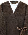 Ceket-Yandan Bağlamalı Buklet Kimono   -K. Kahve-253-12961-R54