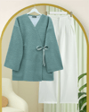 Yandan Bağlamalı Buklet Kimono   -Mint-Ceket-253-12961-R24