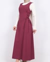Yandan Bağlamalı Double Kumaş Jile  -Bordo-Elbise-111-61602-R04
