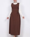 Yandan Bağlamalı Double Kumaş Jile  -Kahve-Elbise-111-61602-R15