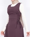 Yandan Bağlamalı Double Kumaş Jile  -Mürdüm-Elbise-111-61602-R09