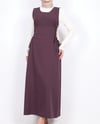 Yandan Bağlamalı Double Kumaş Jile  -Mürdüm-Elbise-111-61602-R09