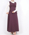 Yandan Bağlamalı Double Kumaş Jile  -Mürdüm-Elbise-111-61602-R09
