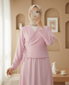 Yandan Bağlamalı Etekli Keten Takım   -Pudra-Takım-223-3050-R06