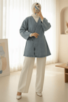 Yandan Bağlamalı Kot Kimono -Açık Mavi-Ceket-111-50718KOT-R25