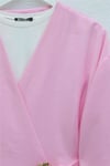 Yandan Çapraz Bağlamalı Tokalı Modal Tunik -Pembe-Tunik-111-50816-R20