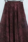 Yandan Fermuarlı Desenli Astarlı Şifon Etek -Bordo-Etek-286-10082-R04