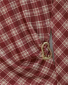Yanı Tokalı Ekose Desenli Bluz -Bordo-Bluz-246-2821-R04