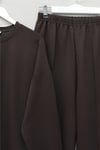 Yanları Çıtçıtlı Çimalı Pantolonlu Oyşo Takım  -K. Kahve-Takım-436-10060-R54