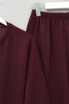 Yanları Çıtçıtlı Çimalı Pantolonlu Oyşo Takım  -Bordo-Takım-436-10060-R04