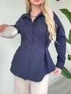 Yanları Düğme Detaylı Poplin Gömlek -Laci-Gömlek-246-1625-R03