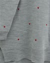 Yanları Yırtmaçlı Kalp Nakışlı Triko Tunik -Gri-Kazak-357-6203-R11