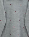 Yanları Yırtmaçlı Kalp Nakışlı Triko Tunik -Gri-Kazak-357-6203-R11
