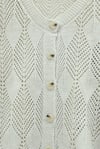Yaprak Desenli Ajurlu Triko Hırka -Taş-Hırka-109-0999-R43