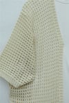 Yarasa Yarım Kol Ajurlu Triko Hırka  -Bej-Hırka-109-0894-R56