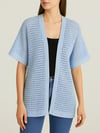 Yarasa Yarım Kol Ajurlu Triko Hırka -Bebe Mavi-Hırka-109-0894-R32