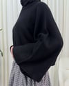 Yarım Boğaz Krop Triko Kazak -Siyah-Kazak-207-1593-R01