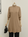 Triko Tunik-تونيك تريكو سادة بنصف رقبة -مينك-295-5434S-R23