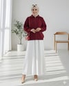 Yarım Boğazlı Fermuarlı Triko Hırka -Bordo-Hırka-109-0887-R04