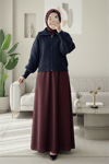 Yarım Boğazlı Fermuarlı Triko Hırka -Laci-Hırka-109-0887-R03