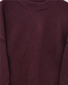 Yarım Boğazlı Salaş Triko Kazak -Bordo-Kazak-109-0823-R04