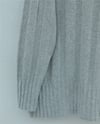 Yarım Boğazlı Şerit Desenli Yumoş Triko Kazak -Gri-Kazak-109-0953-R11
