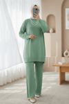 Yarım Boğazlı Triko Takım  -Mint-Takım-295-5430-R24