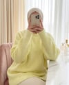 Yarım Boğazlı Yumoş Salaş Triko Kazak -Açık Sarı-Kazak-109-0965-R75