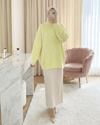 Yarım Boğazlı Yumoş Salaş Triko Kazak -Açık Sarı-Kazak-109-0965-R75
