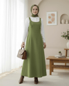 Yarım Fermuarlı Gabardin Jile  -Haki-Elbise-362-4289-R05