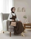 Yarım Fermuarlı Gabardin Jile  -Kahve-Elbise-362-4289-R15