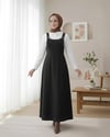 Yarım Fermuarlı Gabardin Jile  -Siyah-Elbise-362-4289-R01