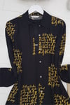 تونيك مطبوع بالنص - أصفر-Tunik-199-0664-R22
