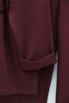 Yırtmaçlı Beli Bağcıklı Kolu Katlamalı Pantolonlu Oyşo Takım -Bordo-Takım-436-10061-R04