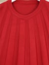 Yırtmaçlı Yelpaze Desenli Triko Tunik -Kırmızı-Triko Tunik-280-3190-R33