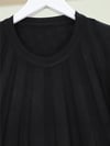 Yırtmaçlı Yelpaze Desenli Triko Tunik -Siyah-Triko Tunik-280-3190-R01