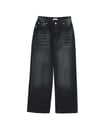 Yüksek Bel Likralı Cepli Bol Paça Kot Pantolon -Siyah-Pantolon-427-6034-R01