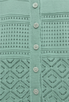 Yuvarlak Yaka Ajurlu Düğmeli Triko Hırka  -Mint-Hırka-109-9210-R24